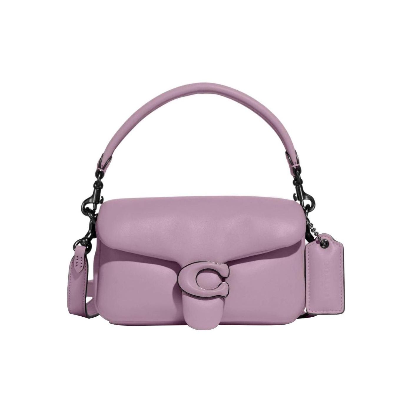 

Coach Tabby 18 Logo Leather Cloud Bag Women Shoulder Bag Light-Purple C3880-V5NBC Basic Set (Bag+Dust Bag)