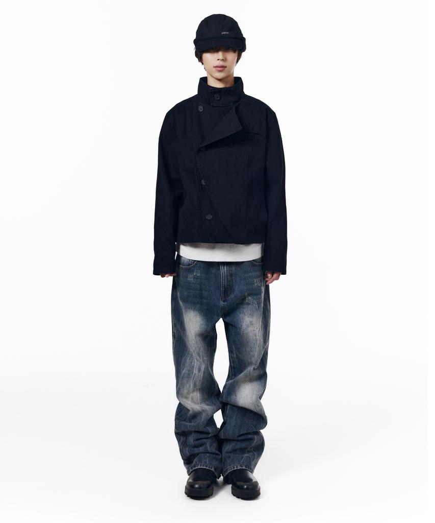 AAKAM High Neck Wrap Jacket (Black)