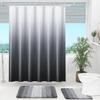 OLANLY Luxury Black and Grey Ombre Shower Curtain Sets with 12 Hooks, Waterproof and Washable Decorative Shower Curtains for Bathroom, 72x72 Inches