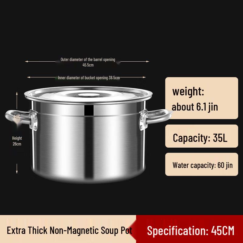 

JPHZNB Extra Thick Stainless Steel Stockpot with Lid