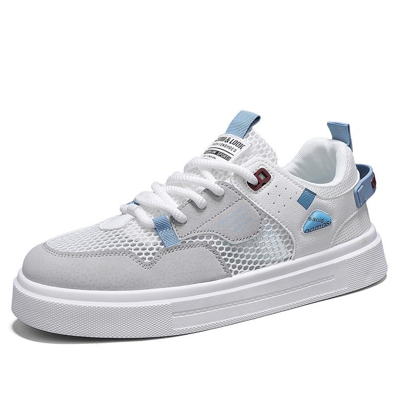 Mens Shoes 2025 Summer New Breathable White Shoes Mens Trendy and Versatile Thick Soled Sports Board Shoes Trendy Shoes