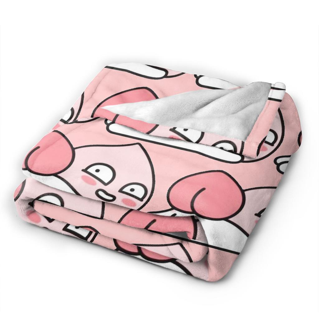 K-Kakaos F-Friends Apeach Heart Blankets Fleece All Season   Multifunction Warm Throw Blanket for Sofa Couch Rug Piece