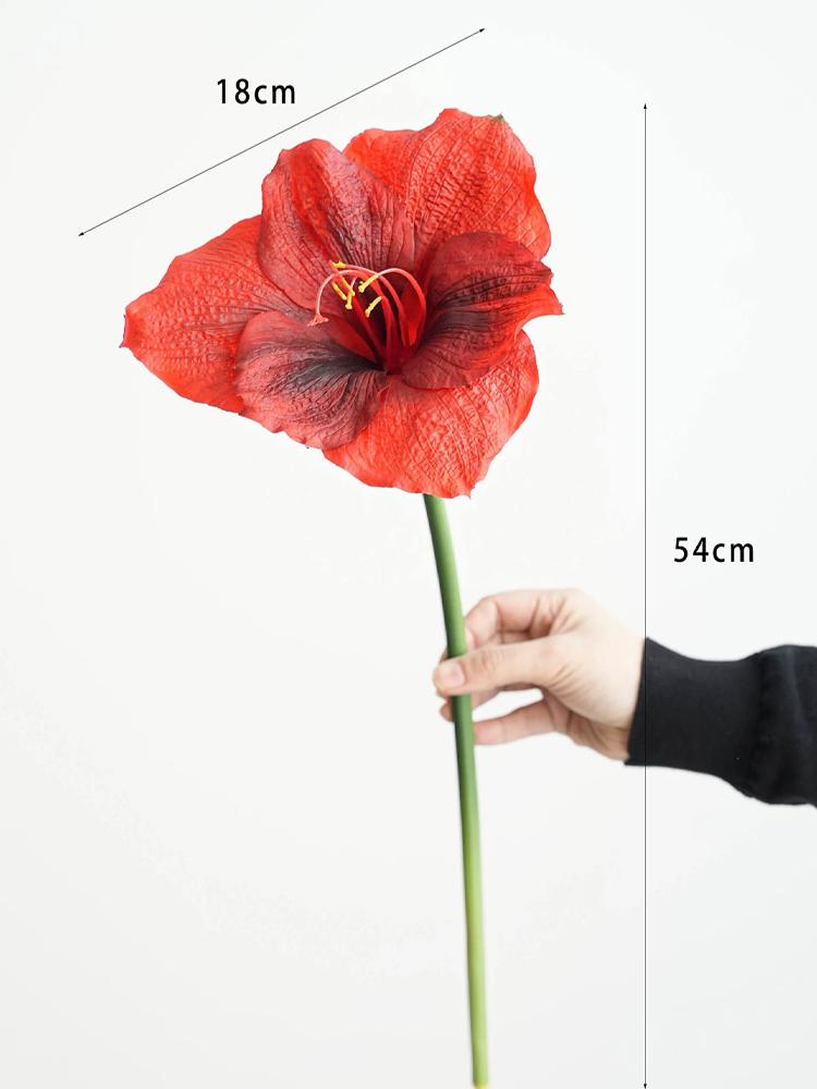 

Large Artificial Red Flowers Long Stem Pink Clivia Flowers Wedding Red New Year Christmas Home Decoration
