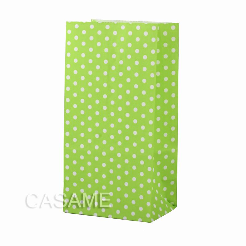 10Pcs Multiple Color New Paper Bag Mini Stand Up Colorful Polka Dot Bags 18x9x6cm Favor Open Top Gift Packing Treat Gift Bag Wholesale