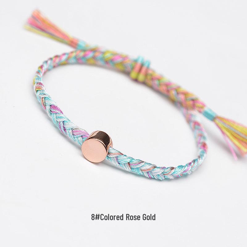 

Dragon Knot S925 Sterling Silver Colorful Original Design Bracelet - Summer Five-Color Duanwu Festival Hand Rope. 925 Silver