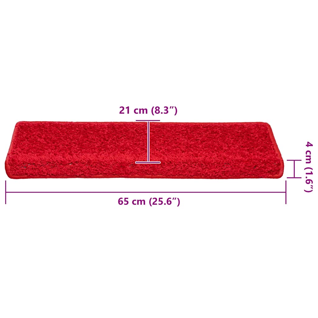 Stair Mats 30 Pcs. 65X21X4 Cm Red