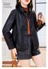 Stylish Women's Genuine Leather Jacket - Slimming Autumn Short Coat for Versatile Fashion