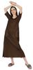 Inkmeso Solid Long Nightgown For Womens V-Neck Loungewear Casual Sleep Dress With