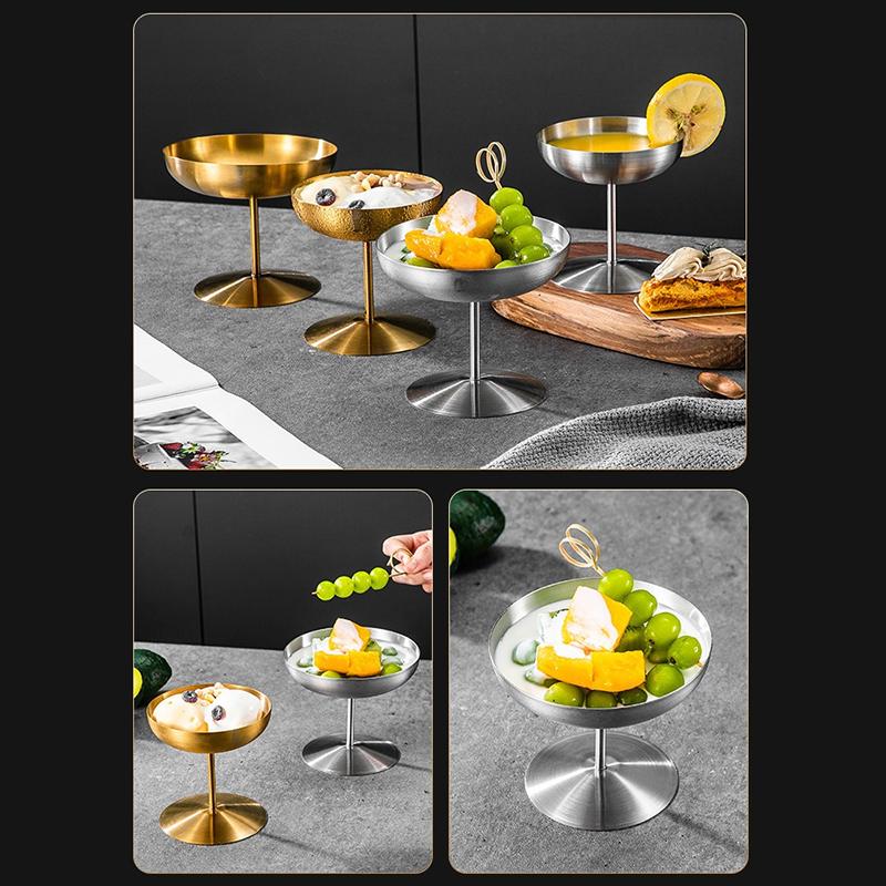 Edelstahl Eisbecher Dessert Sorbet Schüssel Geschirr Salatbecher Hausbars Sommerparty Küchenbedarf