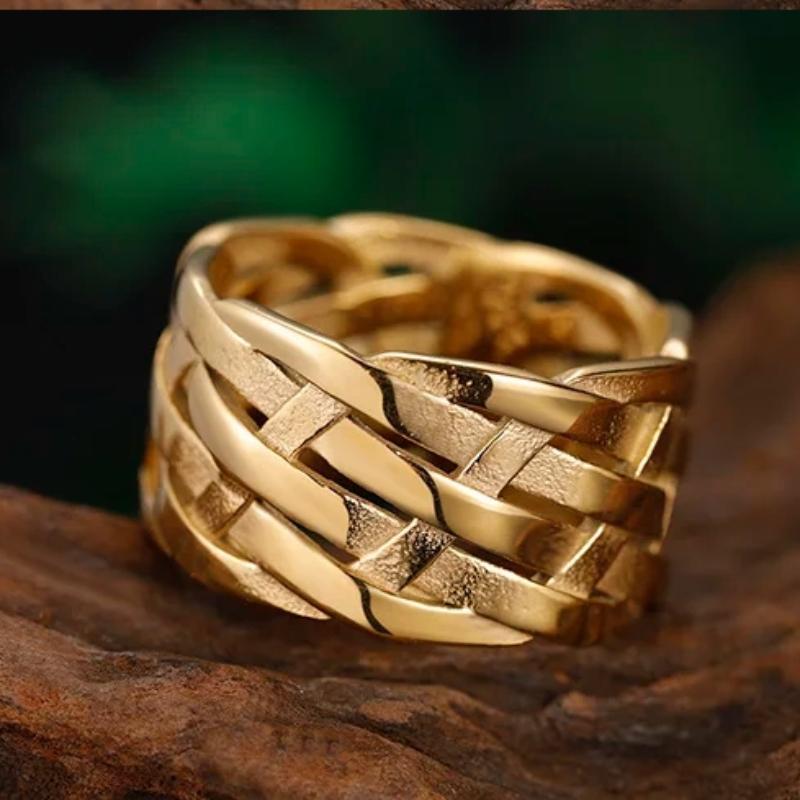 Vintage Weave Viking Symbole Edelstahl Mann Frau Ringe Einfach für Mädchen Freund Schmuck Gothic Paar Fingerringe