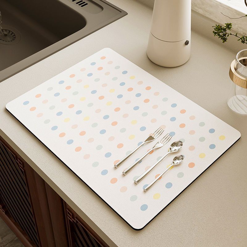 

Simple Solid Color Household Kitchen Drain Mat Easy To Maintain Coffee Machine Mat Hair Replacement Stove Mat Refrigerator Dust Cover Mat 30*50cm (diatom mud rubber bottom)