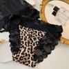 Leopard Print Lace Low-Rise Seamless Thong - Sexy Ice Silk Panties for Women