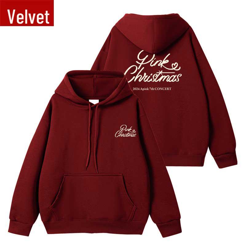 

Худи Apink 2025 Концерт K-pop - Рождественский мерч розового цвета S