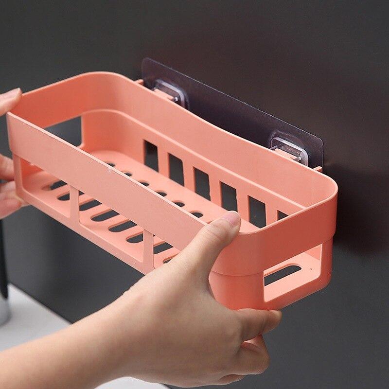 Bathroom Shelf Large Capacity Space Saving Hollow Bottom Wall Mount
