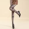 Architectural Decoration Gothic Women's Hot Sexy Sweet Versatile Flocking Black Pantyhose Bottom Long Stockings High Elasticity
