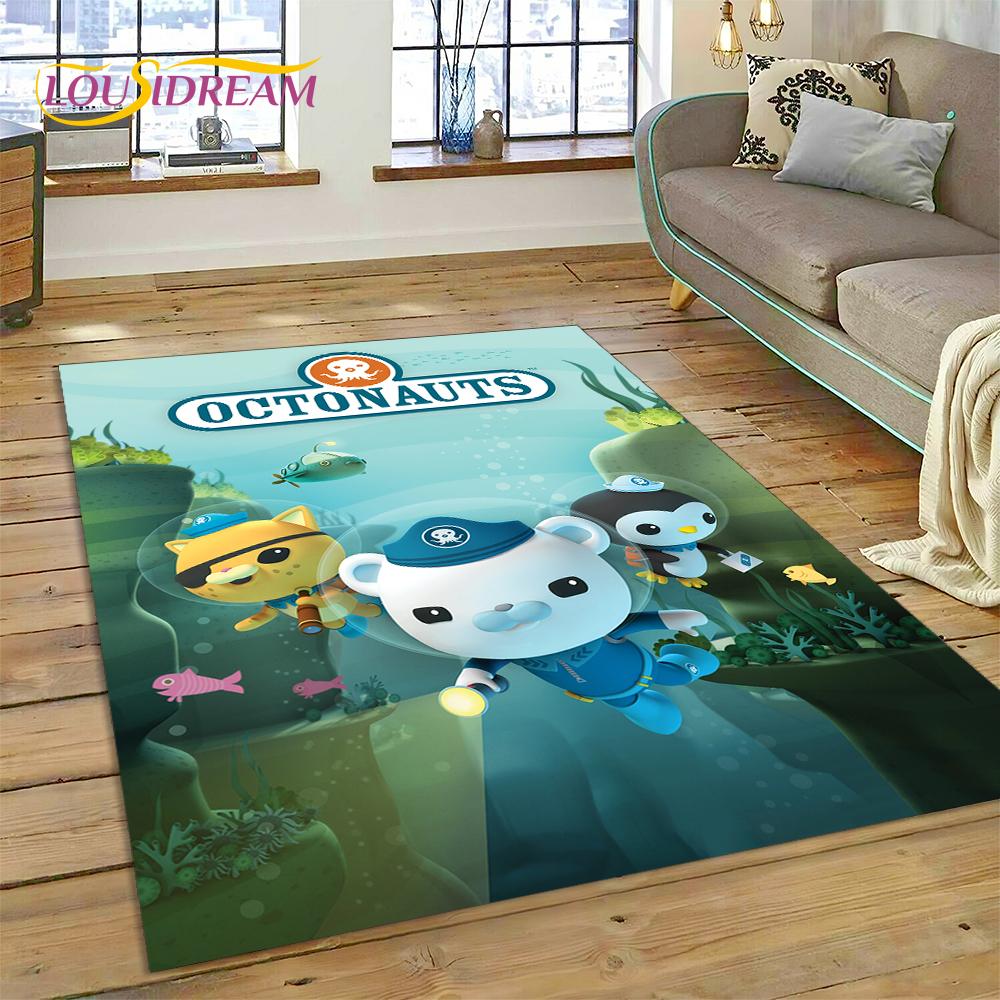 3D kreslený koberec The Octonauts Barnacles, Koberec do obývacího pokoje, ložnice, k pohovce, rohožka, Dekorace, Dětská protiskluzová podlahová rohož