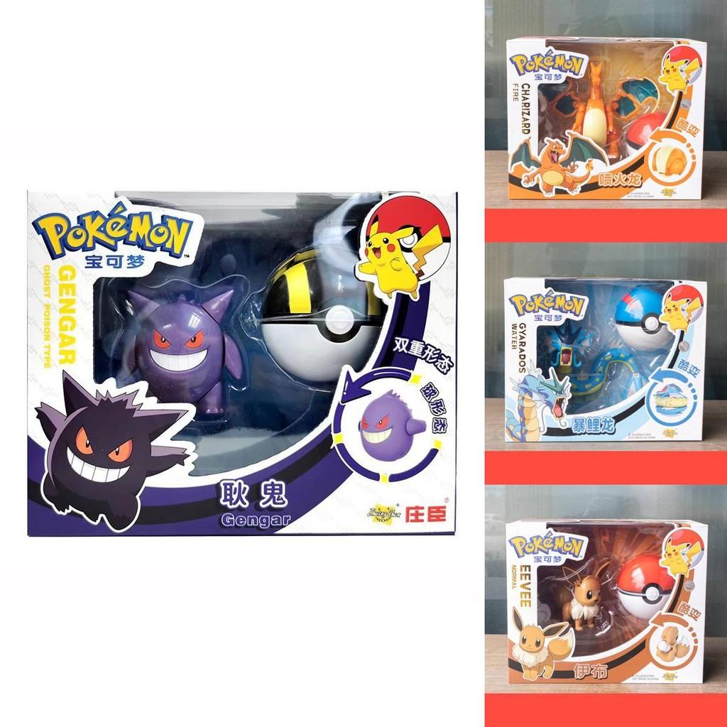 Bunte Pikachu Mewtu Evoli Enton Verwandlungsspielzeuge für Jungen