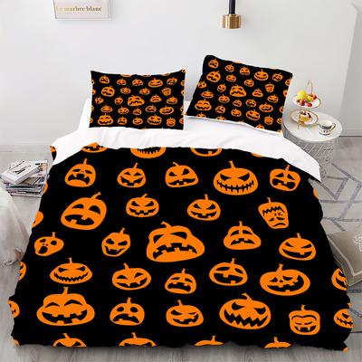 Halloween Pattern - Digital Printed Duvet Kit - Polyester - Bedroom Decoration -1 Bed Cover +2 Pillowcase (no Pillow Core)