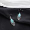 Earrings Vintage Bohemian Turquoise Oval Carved Hollow Earrings Earrings Women