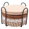 Goed-8 Stuks Drankonderzetters Met Houder, 4 Kleuren Absorberende Onderzetters Voor Dranken, Katoen Geweven Onderzetter Set Voor Huisdecoratie