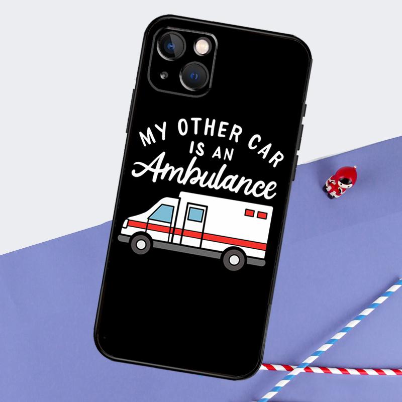 Ambulance Car Phone Case For iPhone 16 Pro Max 12 13 Mini 11 14 15 Pro Max XR 15 16 Plus 16e Back Cover