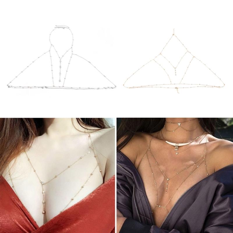 Body Chain Jewelry Body Chest Jewelry Layered Bikini Belly Waist Chain Party Jewelry Alloy Material Gift for Women Girls