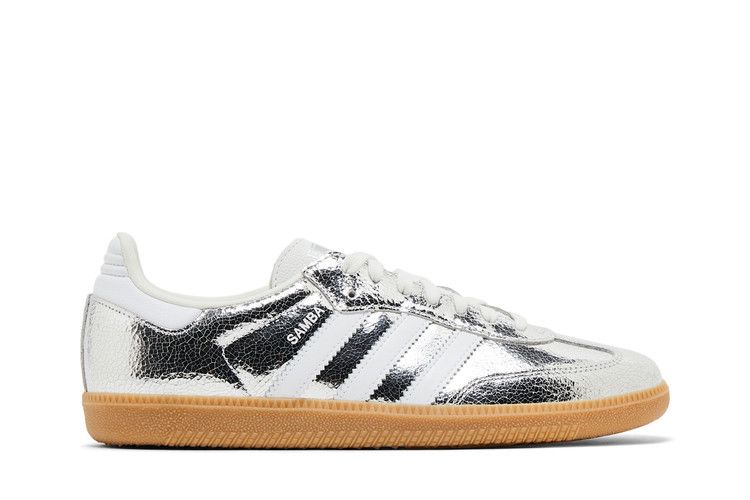 adidas Samba OG Cuero Plateado Metálico Agrietado (De las mujeres)