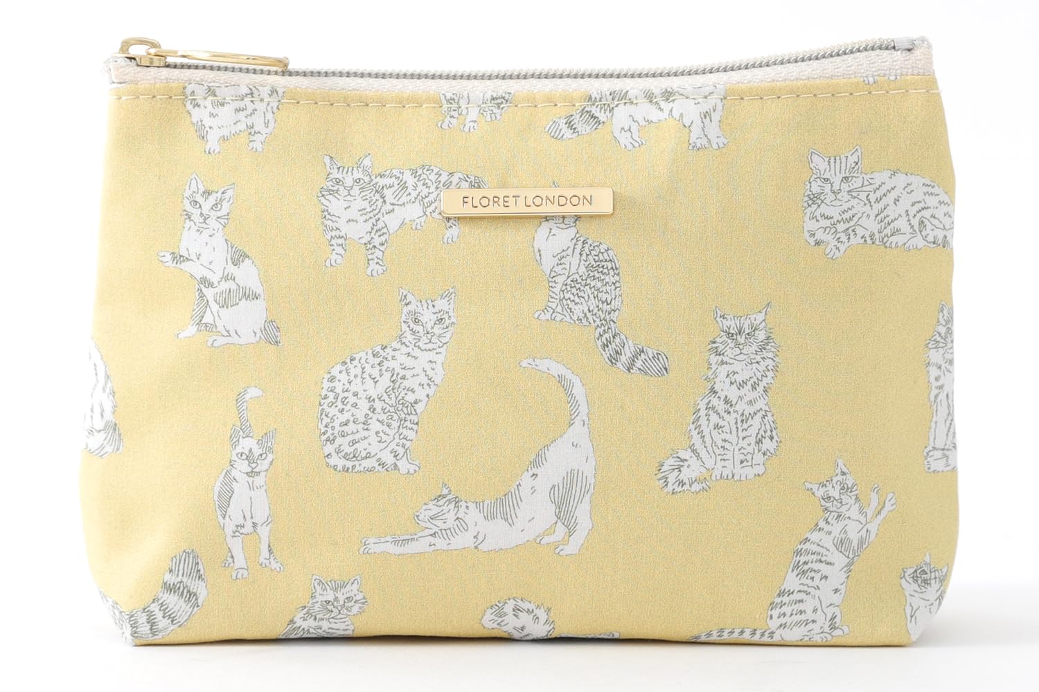 DDintex FLORET LONDON BASIC Pouch, Miao, Yellow, 15 x 10.5 x 4.5cm [Liberty Print]