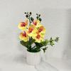 Multicolor Butterfly Orchid Artificial Flower 6 Blooms Faux Moth Orchid Potted  Desktop Oranemnt