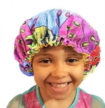 Double Layer Satin Bonnet Pattern Custom Bonnets Silk logo Woman Sleeping Hair Bonnet