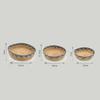 Straw & Seagrass Tray Baskets – Natural Green & Blue- Set of 3