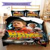 Back to Future Pattern Bedding Quilt Set Quilt Cover Pillowcase Home Decoration Gift (1 * duvet cover + 2 * pillowcase, without core)