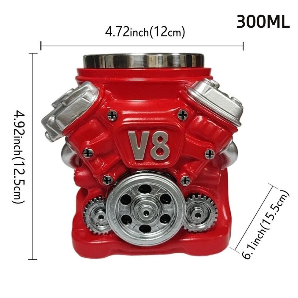 Retro V8 Motoren Roestvrijstalen Beker met Handvat Isolatie Auto Mok Geschenken voor Mannen en Jongens