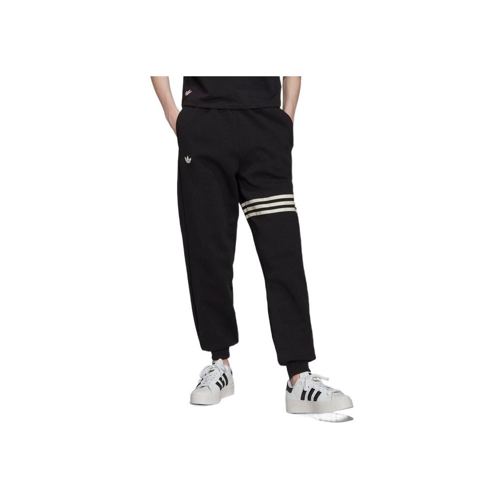 Adidas Striped Straight-Leg Track Pants Women Bottoms Black HM1765