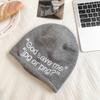 Knit Beanie Hat For Women With Alphabet Print Warm Winter Style