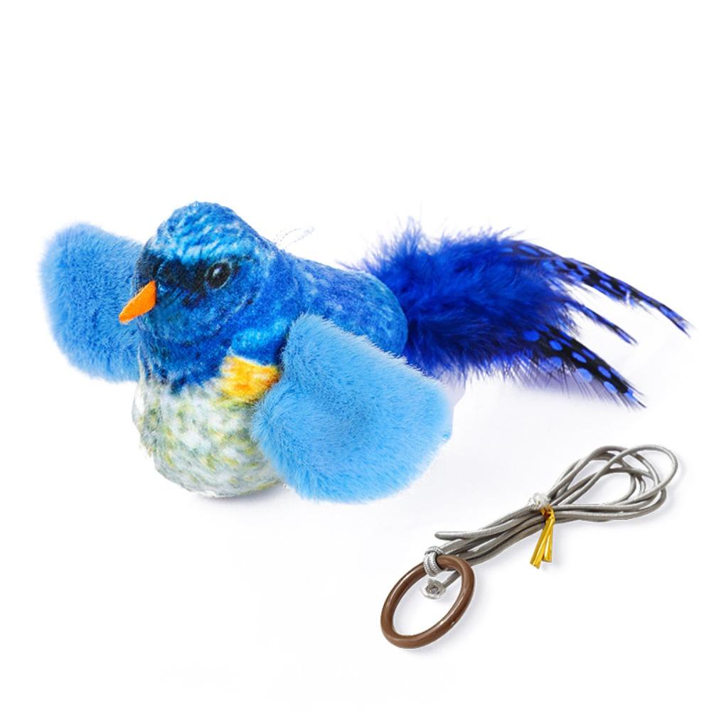 Chirping Interactive Pet Toy Teasing Toy Plush Bird Toy Simulation Bird Cat Toys  Relieve Boredom