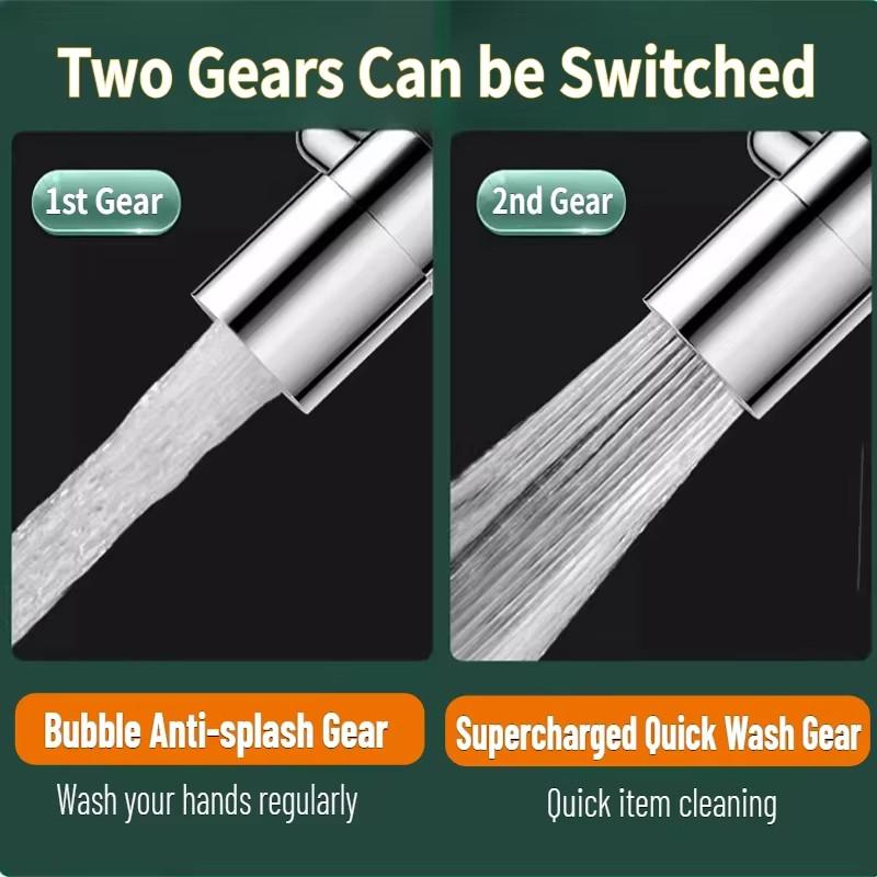 Universal Kitchen Faucet Extender 360° Adjustable Swivel Stainless Steel Splashproof Dual Mode Bathroom Sink Accessories