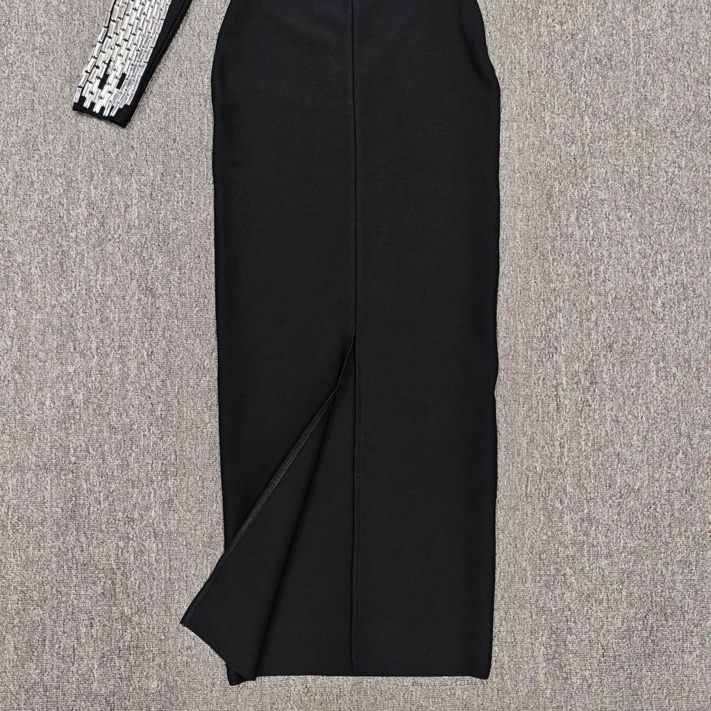 Rochie Bodycon Bandaj Europeană & Americană cu Strass-uri, pe un umăr