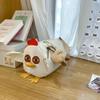Chicken Shaped Cartoon Crossbody Bag With Plush Pendant For School Outing And