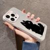 Black Cat Ink Painting Phone Case For  Redmi Note 13 12 Pro Plus 4G 5G 11 10 Pro 10S 11S 12S 13C Plating Matte Hard Cover