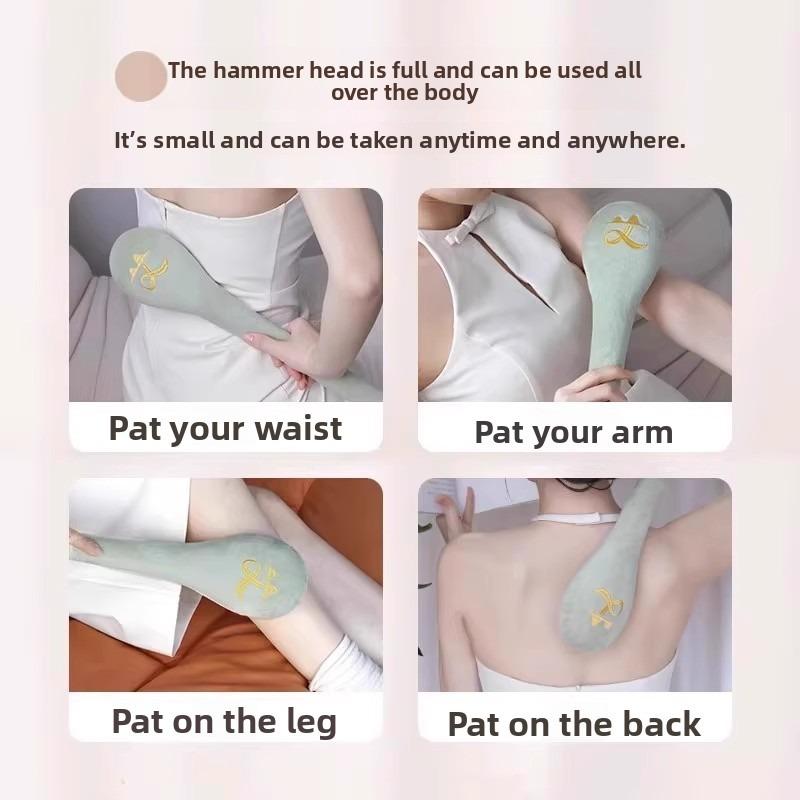 Tap on The Meridians with The Acupoint Hammer, Massage The Back with The Back Massager, and Tap with The Stick.