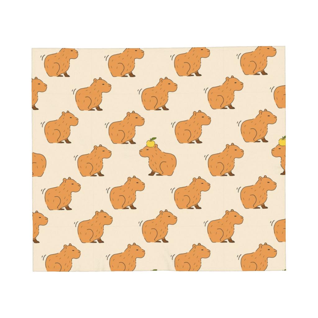 Capybara Cartoon Blanket Fleece Print Multi-function Lightweight Throw Blankets for Sofa Couch Quilt