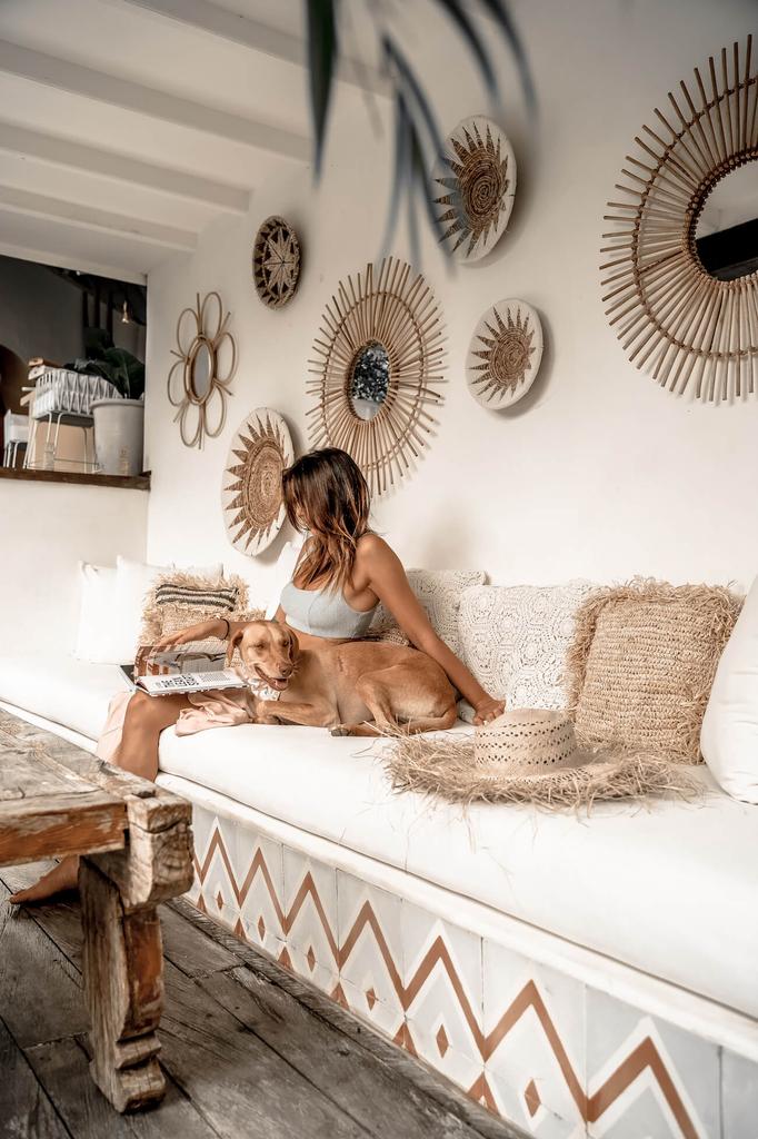 Rattan Spiegel Blume s