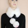 Women Scarf Thicken Super Soft Fluffy Windproof Solid Color Keep Warm with Hairball Winter Imitation Rabbit Fur False Collar Shawl for Outdoor
