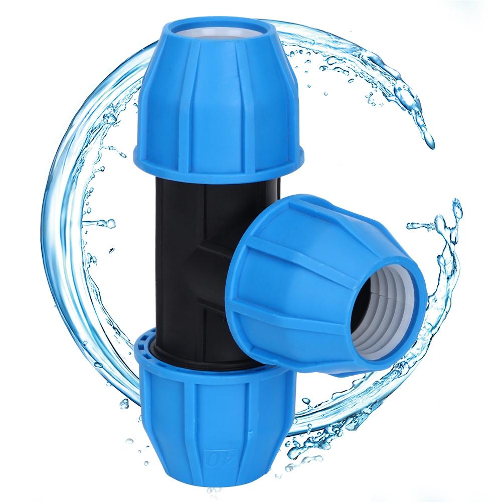 PE Plastic 40mm Tee Connector Water Pipe Fitting Connection Accessories