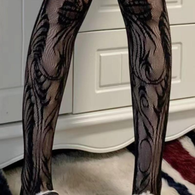 Womens Fishnet Sexy Stockings European and American Thigh High Nonslip Pantyhose Overknee Black Lace Mesh Stretch Stocking