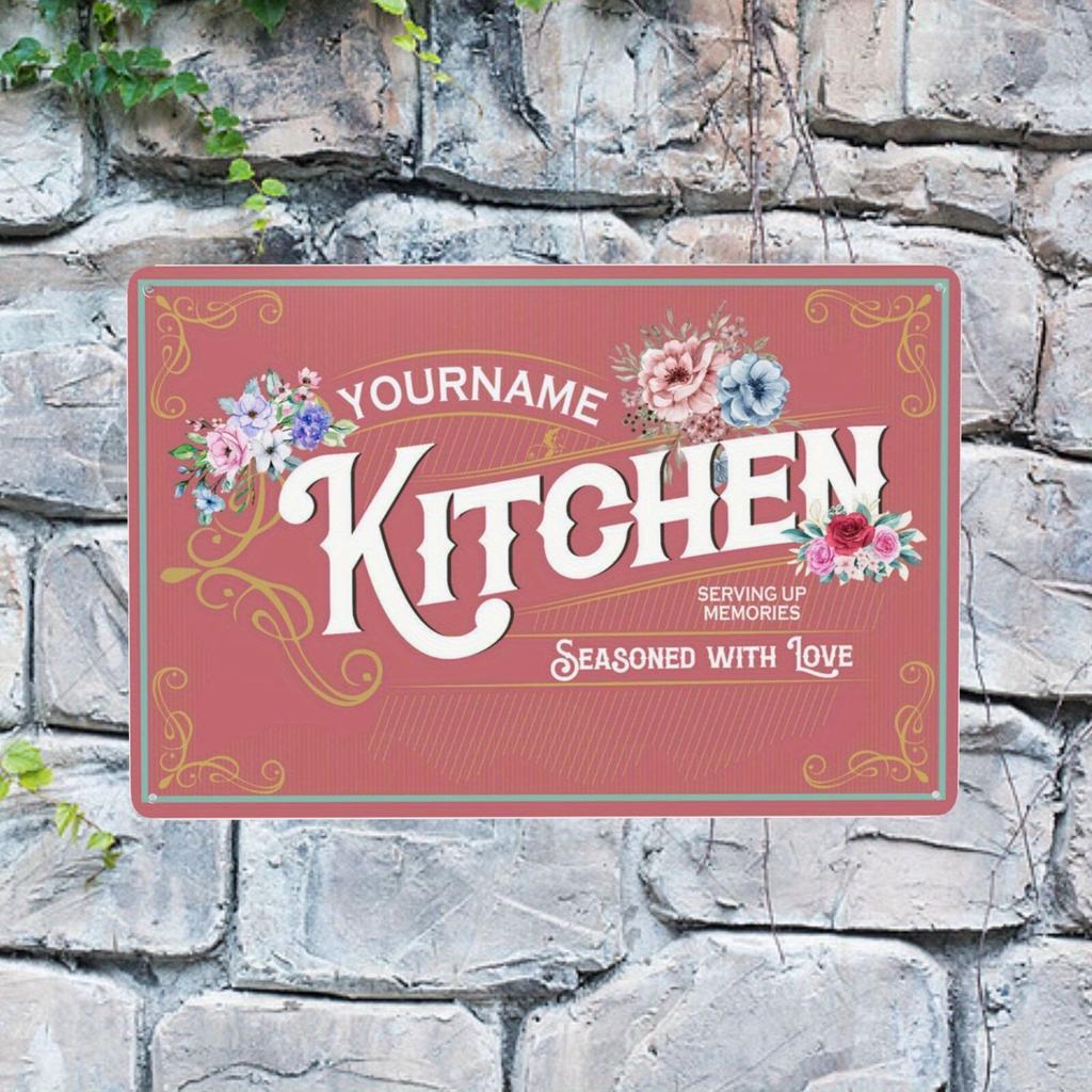 Personalized Metal Plaque Custom Kitchen Sign Retro Country Style Unique Home Gift for Man Cave Garage Game Room