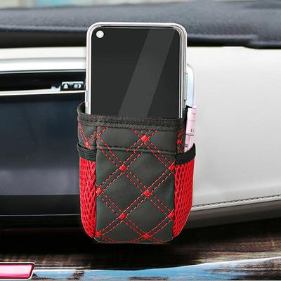 Sac d'aération de voiture auto Sortie d'air Sac à débris Pour téléphone portable Clé Lunettes Aération Tableau de bord Rangement Suspendu Cuir Boîte Organisateur