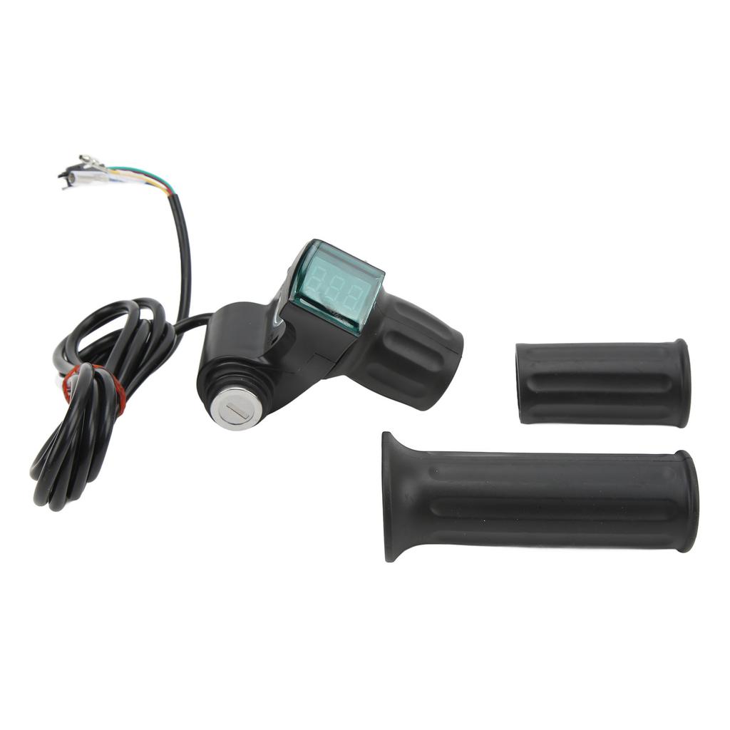 Juego de Puños Acelerador de Puño Giratorio para Bicicleta Eléctrica Universal Limitador de Velocidad con Pantalla Puño Derecho para