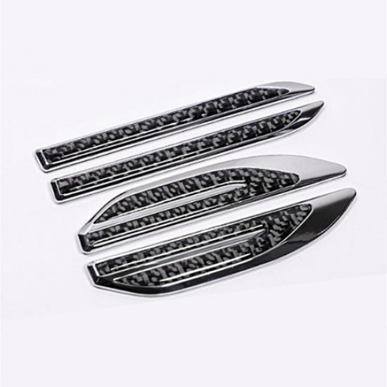 2Pcs Side Fender Vent Wing Sticker Cover Carbon Fiber Body Trim Car Accessories